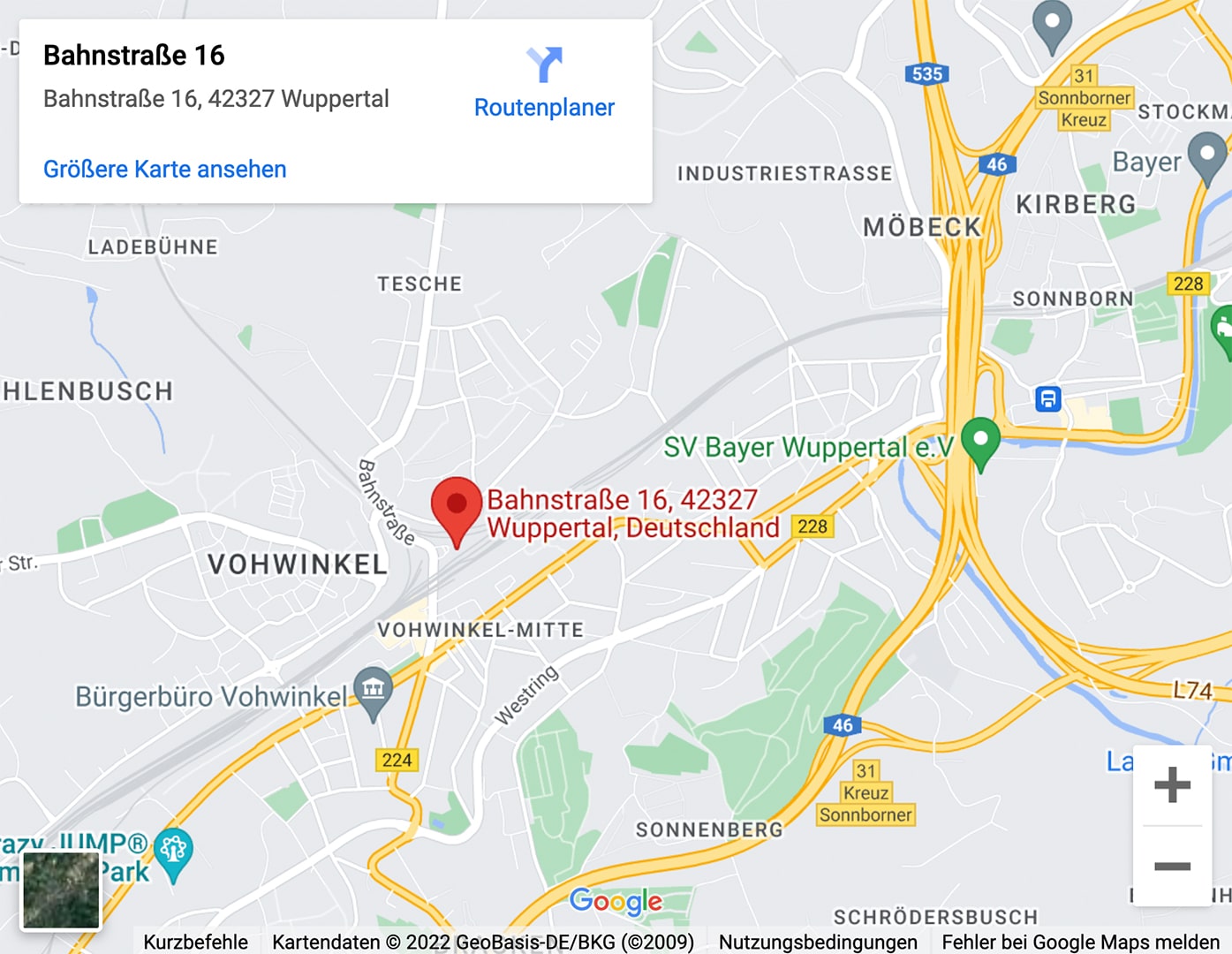 Anreise zum BürgerBahnhof Wuppertal Vohwinkel
